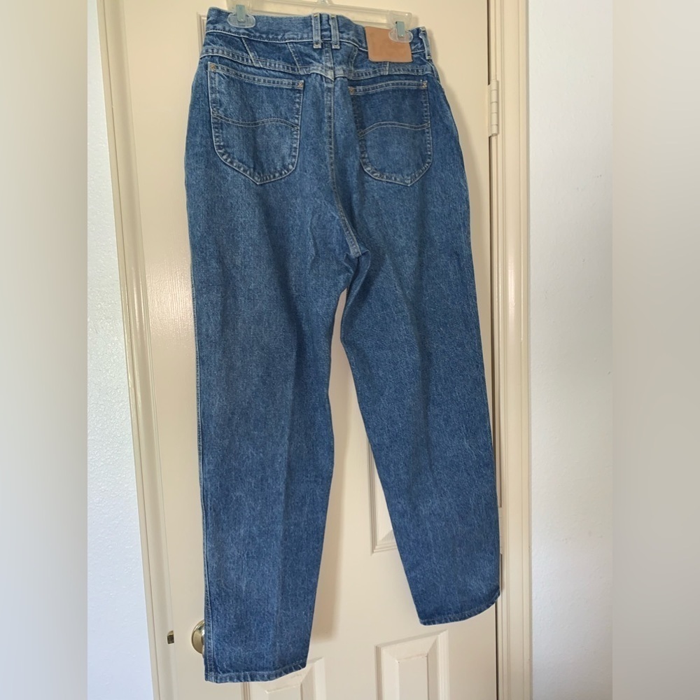 VINTAGE LEE BLUE JEANS WIDE THIGH STRAIGHT LEG 80S SCHOOL 15 MEDIUM MOMCORE - Picture 2 of 11